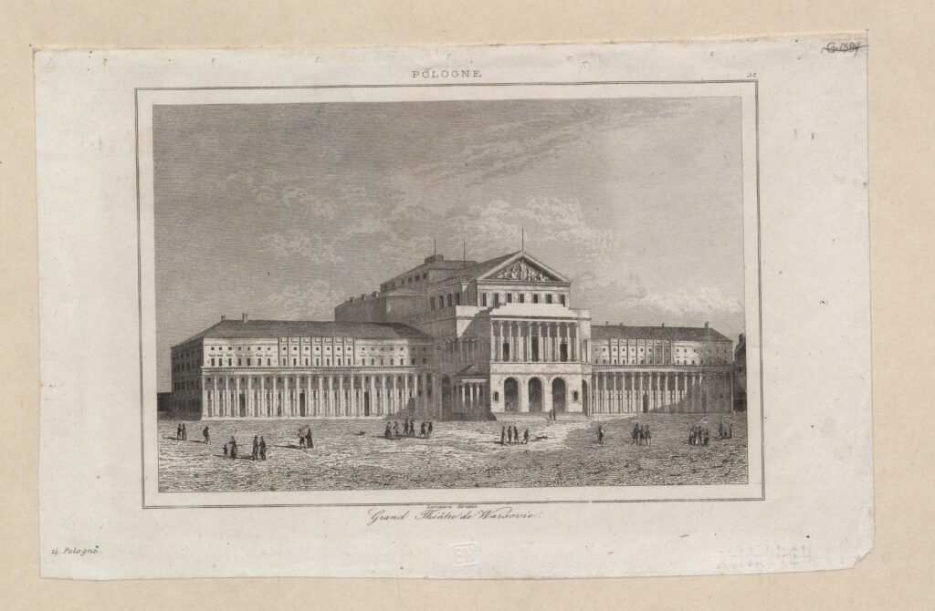 1840, Grand Théâtre de Warsovie, pocztówka, Cyfrowa Biblioteka Narodowa Polona