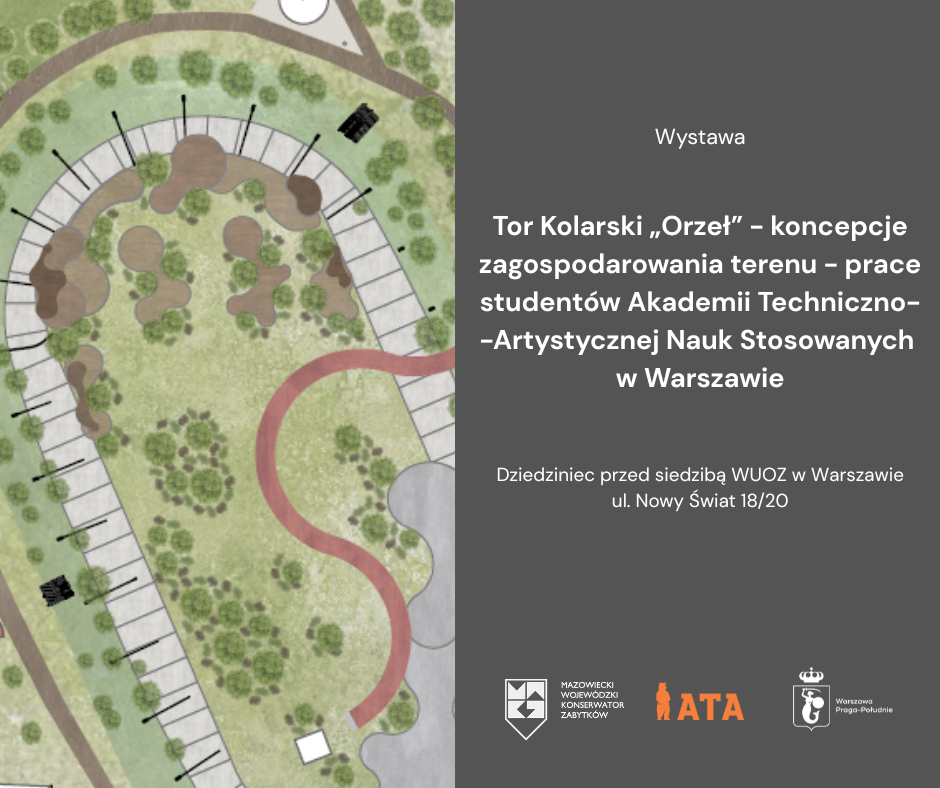 Wystawa „Tor Kolarski „Orzeł” – koncepcje zagospodarowania terenu – prace studentów Akademii Techniczno-Artystycznej Nauk Stosowanych w Warszawie”